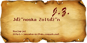 Jánoska Zoltán névjegykártya